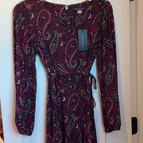 NWT paisley pattern flounce dress with tie waist and cinch sleeves - Picture 8 of 9